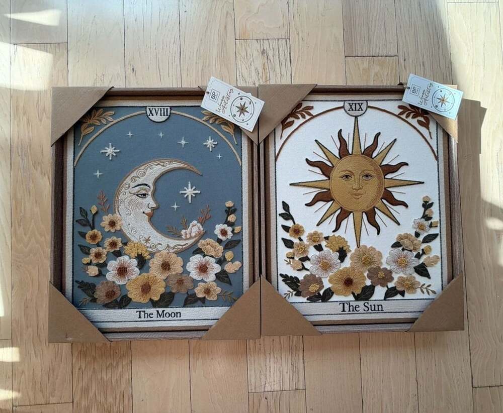 BP Home Woven Artistry Tarot Card Sun And Moon Wall Art Set